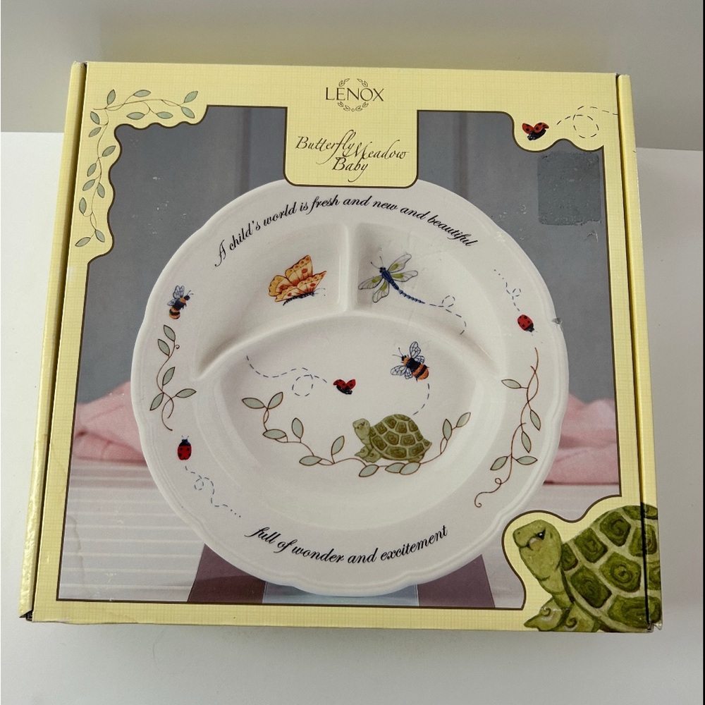 Lenox Butterfly Meadow Baby Plate with Nature Motifs